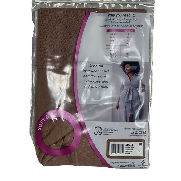 Jockey Life No-Chafe Seamfree Slipshort 5XL White Non-Compression Smoothing - Picture 6 of 6